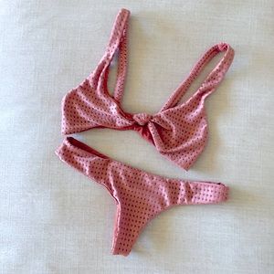 Acacia Swimwear bikini. Small top + bottom. Mauve.
